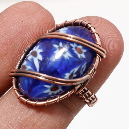 Anello rame con pietre - con,