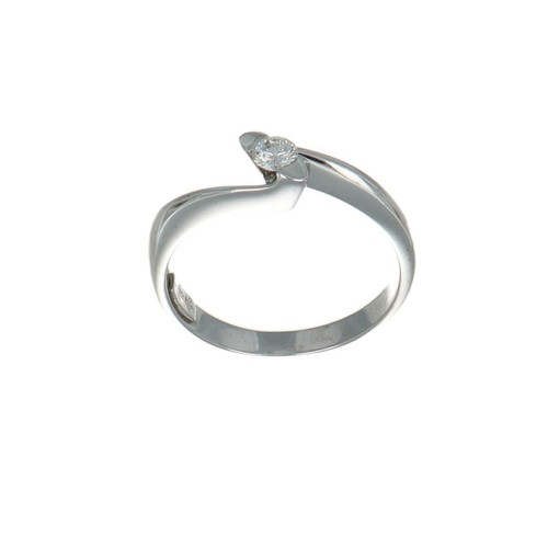 Anello oro bianco solitario - oro,