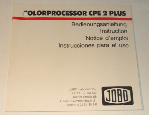 Jobo colorprocessor cpe più - colorprocessor,