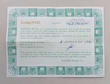 ROLEX Guarantee Warranty