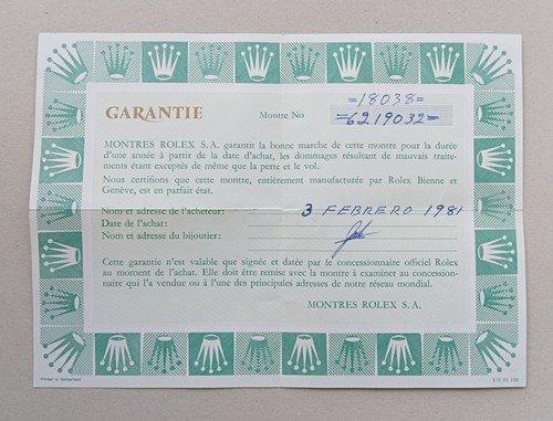 Rolex guarantee warranty - rolex,