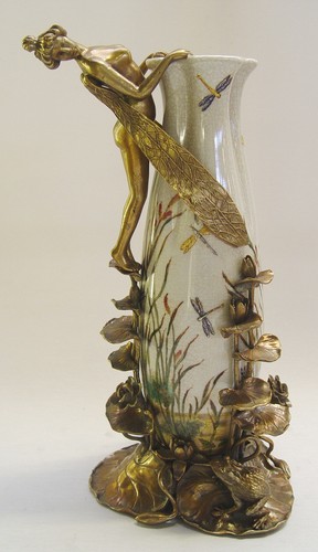 Vaso porcellana bronzeo - in,