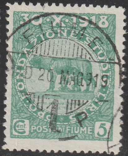 1919 fiume cent usato - 5,