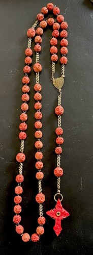 Antiker roter rosenkranz mit - roter,