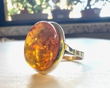 Anello in ARGENTO 925 e ambra (pezzo unico) - irresistibile!