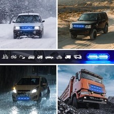 Luce Lampeggiante Led Blu Strobo 12SMD Emergenza Luci Tuning Soccorso 12-24V