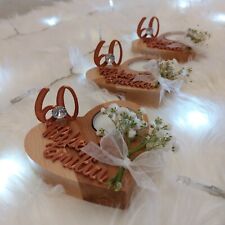 Segnaposto bomboniere personalizzate legno, resina, stampa 3D, Cuori, scritte