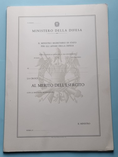 Repubblica italiana diploma - italiana, in