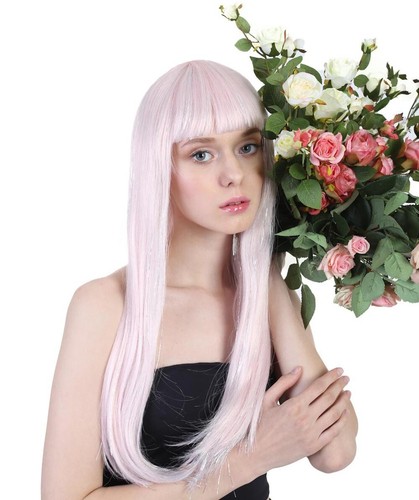 Parrucca tinsel rosa argento - parrucca,