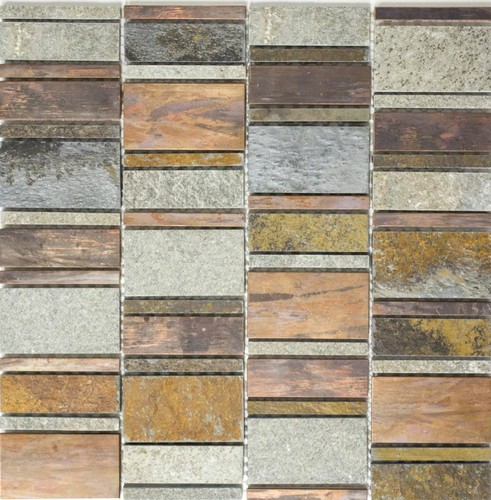 Mosaico tegola rame - , pietra