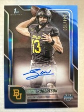 2025 Bowman Chrome U Sawyer Robertson 1° rifrattore blu automatico #44/150 Baylor