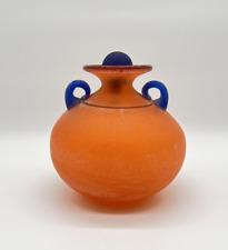 Vaso in vetro di Murano Franco Moretti firmato flacone Scavo satinato vintage anni 80