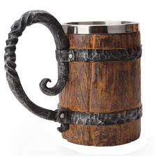Tazza birra in botte di legno