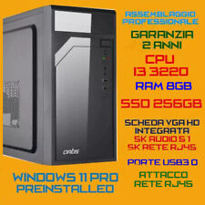 COMPUTER ASSEMBLATO PC INTEL Core i3-3220 RAM 8GB SSD256GB Win11 /Attacco RJ45