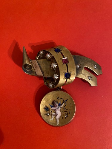 Spilla oro con angelo - d'oro,