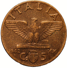 1942 Italy 5 Centesimi