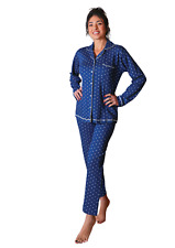 PIGIAMA DONNA CALDO COTONE APERTO CON COLLO CAMICIA