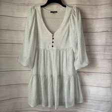 Abito Trixxi bianco con pois nero palloncino pouf maniche taglia XS