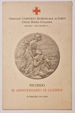 Cartolina Omaggio conforto domenicale ai feriti, CRI, 1918
