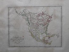 1819 Bartolomeo Borghi Mappa America Settentrionale Canada United States Mexico