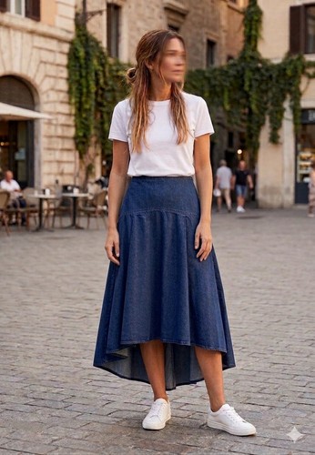 Gonna midi blu zara taglia - midi,