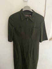 Abito Vintage Ebert Verde Oliva con Zip - Taglia 42 (EU) - Stile Retro Classico