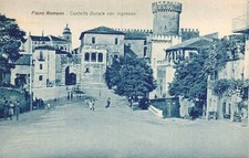 dh370 cartolina fiano romano castello ducale con ingresso provincia di roma