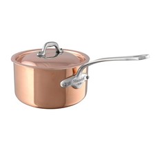 Mauviel M'Heritage M'150s 1,2 qt. Casseruola e coperchio manico inox fuso