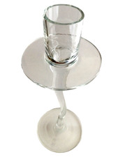 Elegante Portacandela in Cristallo Decorazione Luminosa per Casa e Tavola Cm 21