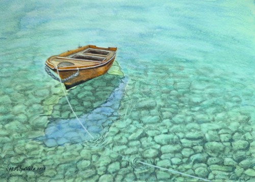 Hyperrealism sea boat original - hyperrealism,