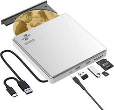 Unità CD DVD esterna LightScribe Lettore Masterizzatore CD/DVD +/-RW Scrittore Ottico...