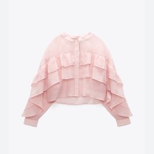 Camicia blusa Zara rosa semi