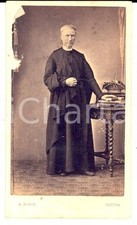 1880 ca GENOVA Ritratto di sacerdote in abito talare *Fotografia ALFREDO NOACK