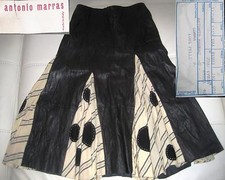 VIntage Rara Archivio ANTONIO MARRAS iconica Gonna Pelle geometria  Leder Rock 