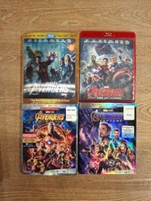 Blu Ray Films The Avengers 1-4 Four Film With Slipcovers Endgame Infinity War