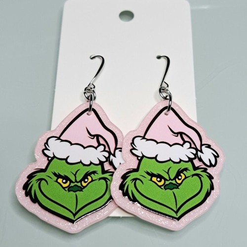 Orecchini natalizi grinch rosa - grinch,