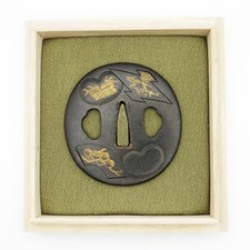 Tsuba varie piante shakudo