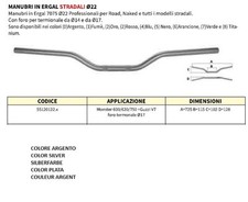 Manubrio argento ergal - argento, in