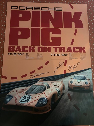 Poster porsche pink pig - porsche, back