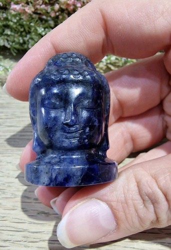 Sodalite crystal buddha head - sodalite,