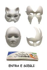 CARNEVALE HALLOWEEN MASCHERA BIANCA IN CARTAPESTA DA DECORARE PRYMA