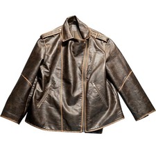 Giacca PRIMARK marrone medio uomo zip stile motociclista moto