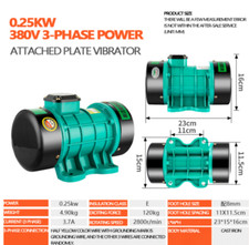 Vibratore a Piastra Attaccata Motore Vibrazione Cemento Trifase Singolo 380V 220V
