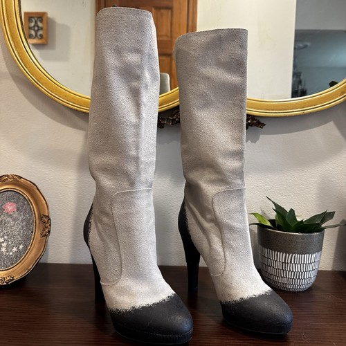 Stivali chanel grigio nero - stivali,