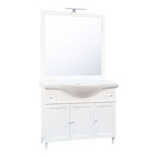 Mobile Bagno 105 cm da terra Composizione con Lavabo Specchio e Applique Led