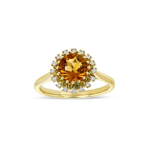 Citrino giallo zaffiro - zaffiro, anello