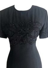 Abito donna MariAnne Capodanno paillettes perline lunghezza ginocchio manica corta 8