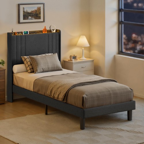Letto imbottito con - luce, led