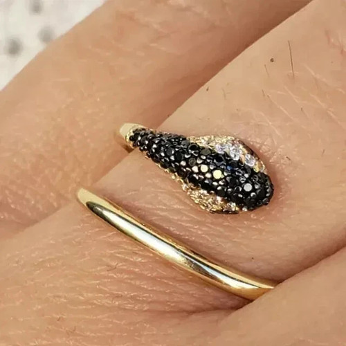 Anello serpente diamante nero