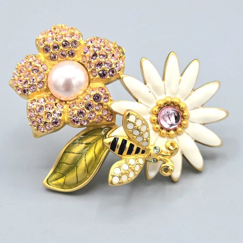 Spilla swarovski cigno - spilla, rosa